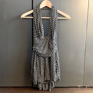 DVF Black & White Halter Top